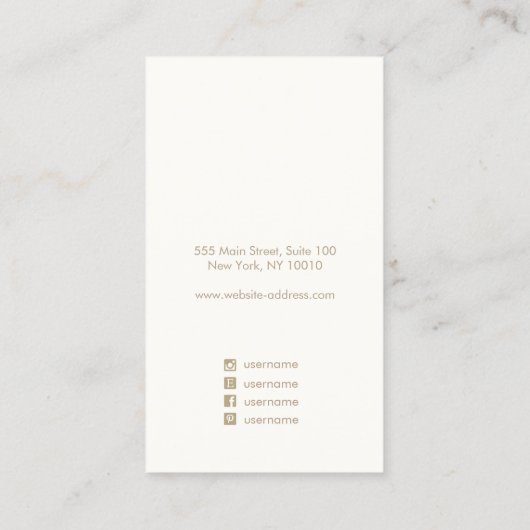 Gold Branch Handmade Earring Display Holder Visitekaartje (Achterkant)