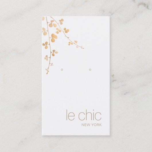 Gold Branch Handmade Earring Display Holder Visitekaartje (Voorkant)