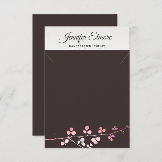 Gold Branch Ketting Bracelet Display Holder Informatiekaartje (Voorkant / Achterkant)