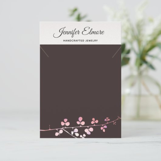 Gold Branch Ketting Bracelet Display Holder Informatiekaartje (Staand voorkant)