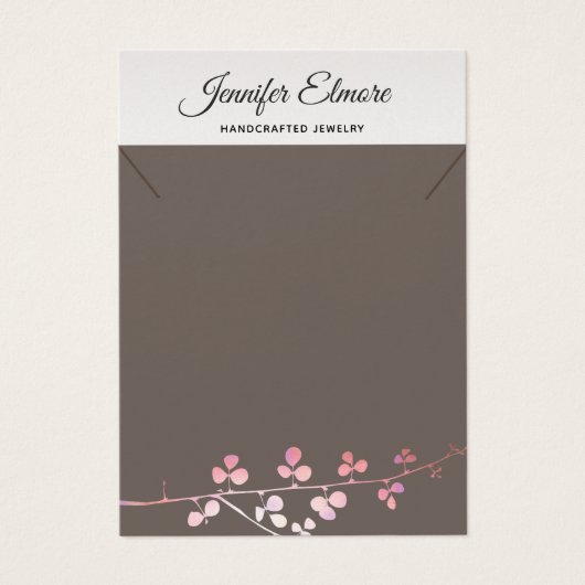 Gold Branch Ketting Bracelet Display Holder Visitekaartje (Voorkant)