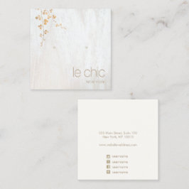 Gold Branch White Wood Square Earning Display Vierkante Visitekaartje