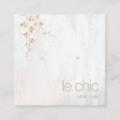 Gold Branch White Wood Square Earning Display Vierkante Visitekaartje (Voorkant)
