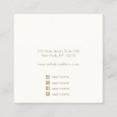 Gold Branch White Wood Square Earning Display Vierkante Visitekaartje (Achterkant)