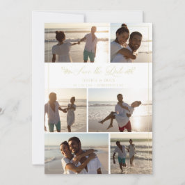 Gold Branches Chic Collage 6 Photos Wedding