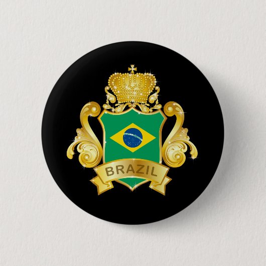 Gold Brazilië Ronde Button 5,7 Cm (Voorkant)