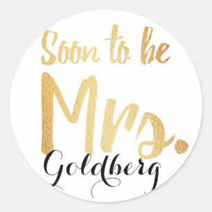 Gold Bridal Achternaam stickers
