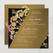  Gold Bridal Shower-uitnodiging Kaart (Voorkant / Achterkant)