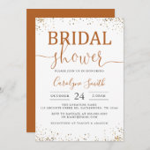 Gold Bridal Shower-uitnodiging Kaart (Voorkant / Achterkant)