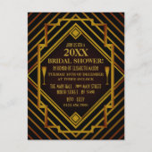 Gold Bridal Shower-uitnodiging Uitnodiging Briefkaart (Voorkant)