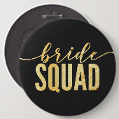Gold Bride Squad Bachelorette Ronde Button 6,0 Cm (Voorkant /achterkant)