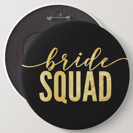 Gold Bride Squad Bachelorette Ronde Button 6,0 Cm (Voorkant /achterkant)