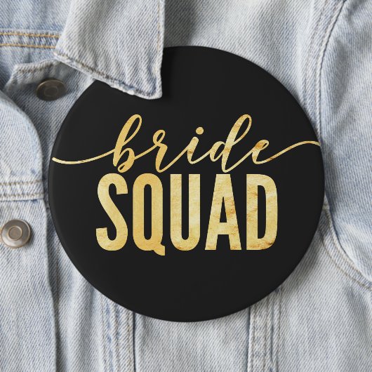 Gold Bride Squad Bachelorette Ronde Button 6,0 Cm (In situ)