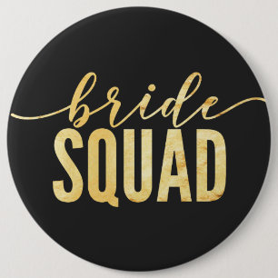 Gold Bride Squad Bachelorette Ronde Button 6,0 Cm
