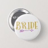 GOLD BRIDE-TRIBE MET PAARSE ARROW RONDE BUTTON 5,7 CM (Voorkant /achterkant)