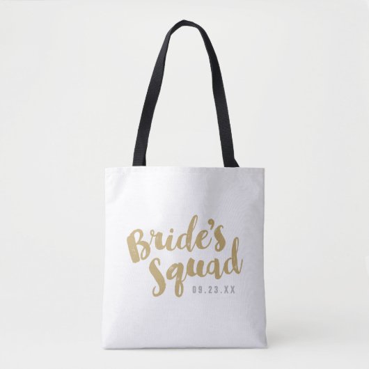 Gold Bride's Squad Gepersonaliseerde Bruids Partij Tote Bag (Voorkant)
