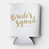 Gold Bride's Squad gepersonaliseerde bruidsmeisje Blikjeskoeler (Voorkant)