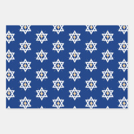 Gold Bright Shining Star van David Hannukah Inpakpapier Vel