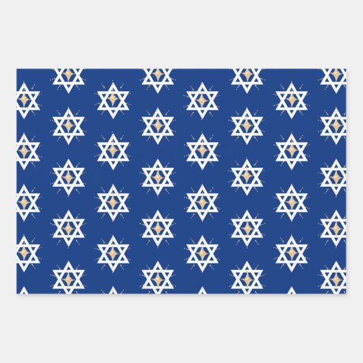 Gold Bright Shining Star van David Hannukah Inpakpapier Vel (Voorkant)