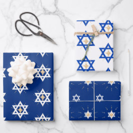 Gold Bright Shining Star van David Hannukah Inpakpapier Vel