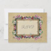 Gold Brocade Damask Floral Formal Elegant RSVP (Achterkant)