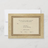 Gold Brocade Damask Floral Formal Elegant RSVP (Voorkant)