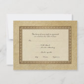 Gold Brocade Damask Floral Formal Elegant RSVP (Voorkant)