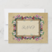 Gold Brocade Damask Floral Formal Elegant RSVP (Achterkant)