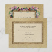 Gold Brocade Damask Floral Formal Elegant RSVP (Voorkant / Achterkant)