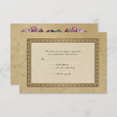 Gold Brocade Damask Floral Formal Elegant RSVP (Voorkant / Achterkant)