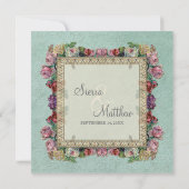 Gold Brocade Damask Floral Formal Elegant Wedding Kaart (Achterkant)