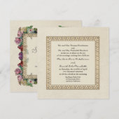 Gold Brocade Damask Floral Formal Elegant Wedding Kaart (Voorkant / Achterkant)