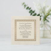 Gold Brocade Damask Floral Formal Elegant Wedding Kaart (Staand voorkant)