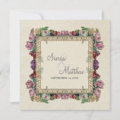 Gold Brocade Damask Floral Formal Elegant Wedding Kaart (Achterkant)