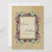 Gold Brocade Damask Floral Formal Elegant Wedding Kaart (Achterkant)