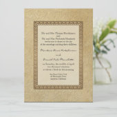 Gold Brocade Damask Floral Formal Elegant Wedding Kaart (Staand voorkant)
