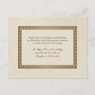 Gold Brocade Damask Floral Formal Reception nodigt Informatiekaartje