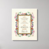 Gold Brocade Floral Love is Weddenschap Personaliz Canvas Afdruk (Voorkant)
