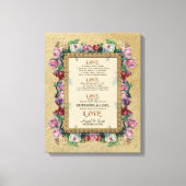 Gold Brocade Floral Love is Weddenschap Personaliz Canvas Afdruk (Voorkant)