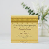 Gold brocade hindu bruiloft kaart (Staand voorkant)