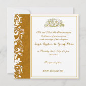 Gold Brocade Muslim bruiloft Kaart (Voorkant)