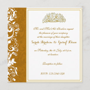 Gold Brocade Muslim bruiloft Kaart