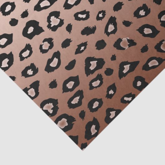 Gold Bronze Black Leopard Print Ombre Tissuepapier (Detail)