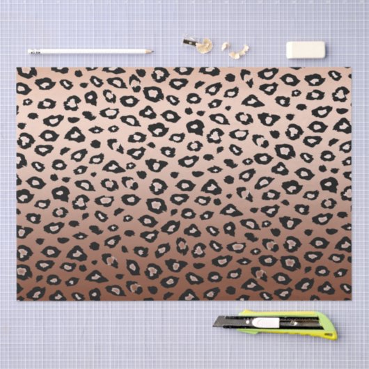 Gold Bronze Black Leopard Print Ombre Tissuepapier (Craft)