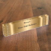 Gold Bronze Chain Afbeelding Naam toevoegen Naambordje (Zijkant)