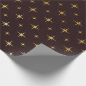Gold Bronze Coffe Chocolate Stars Heraldic Cadeaupapier (Hoek)