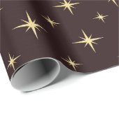 Gold Bronze Coffe Chocolate Stars Heraldic Cadeaupapier (Rol Hoek)