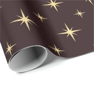 Gold Bronze Coffe Chocolate Stars Heraldic Cadeaupapier
