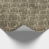  Gold Bronze Floral Wreath Damask Cadeaupapier (Hoek)