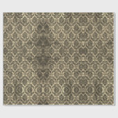  Gold Bronze Floral Wreath Damask Cadeaupapier (Vlak)